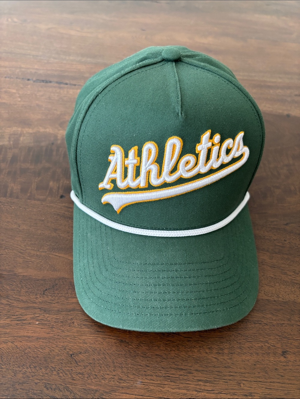Fanatics Green Athletics Script Baseball Cap with White Trim
